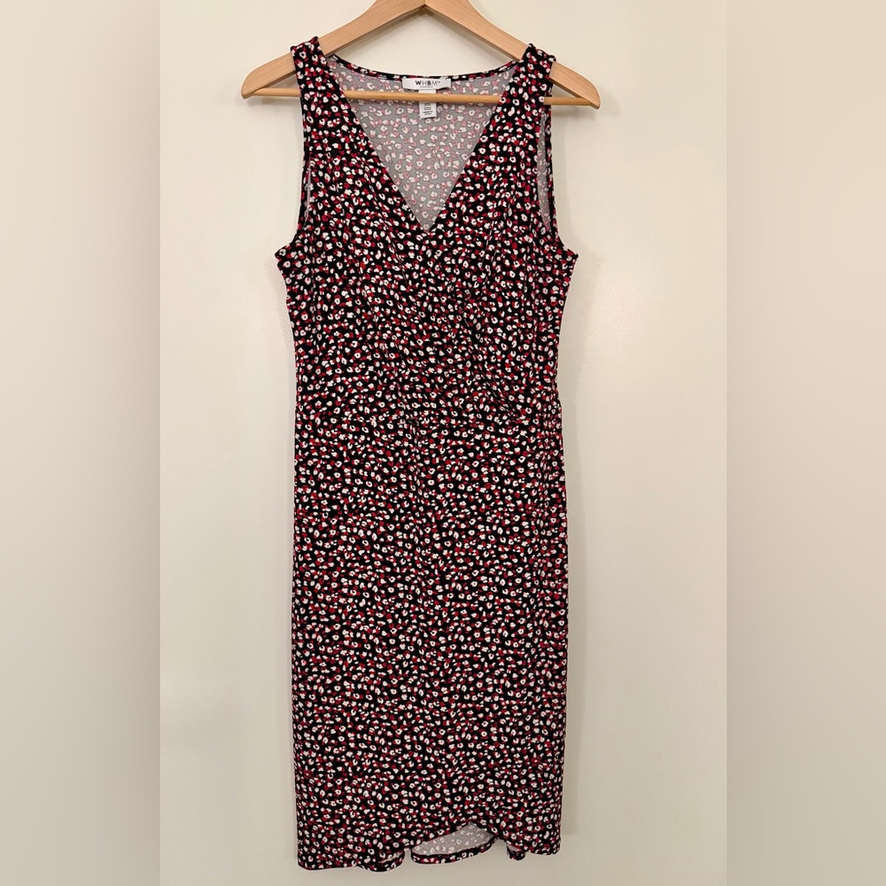 White House Black Market Floral Midi Dress - Black and Red